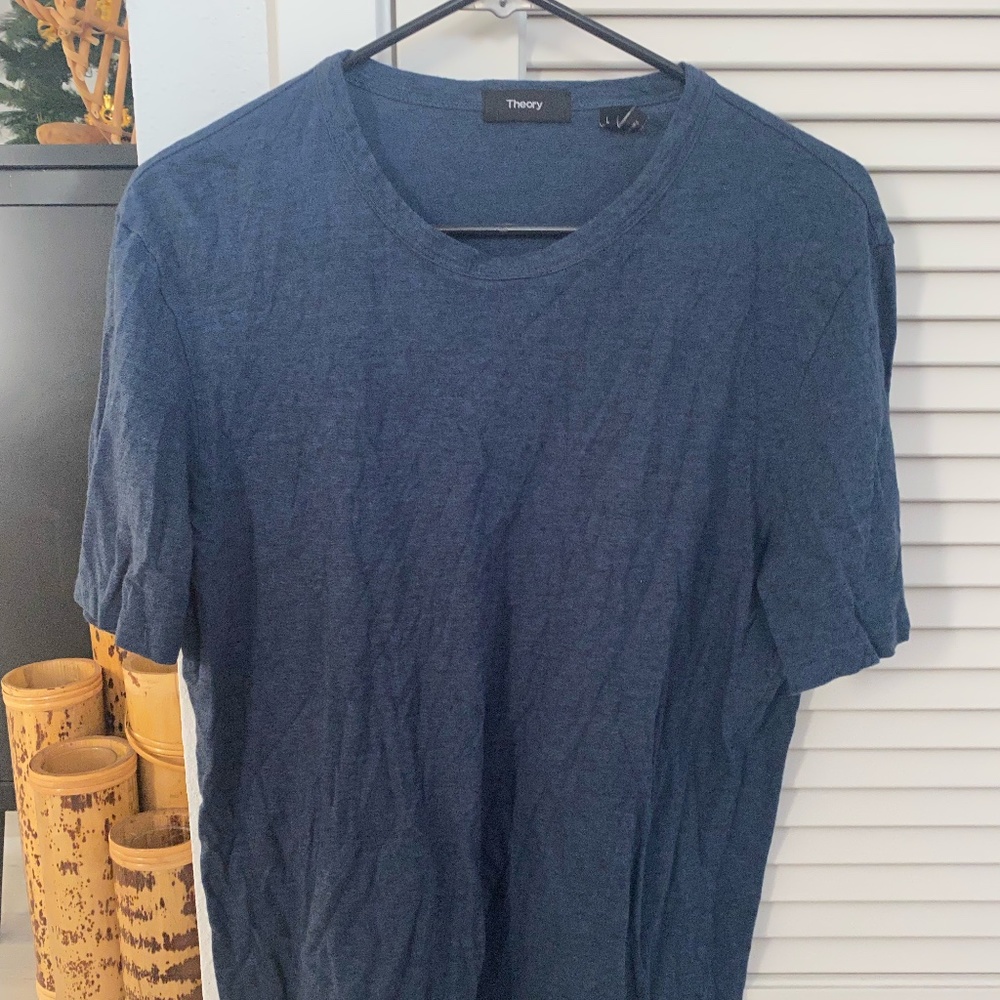 Theory Dark Blue Mens Shirt (OBO)